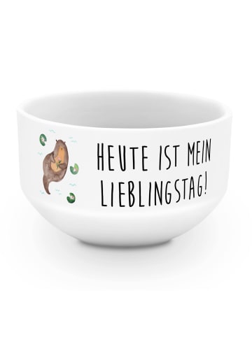 Mr. & Mrs. Panda Salatschälchen Otter Seerose mit Spruch in Weiß