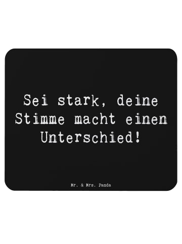 Mr. & Mrs. Panda Mauspad Spruch Deine Stimme zählt mit Spruch in Schwarz