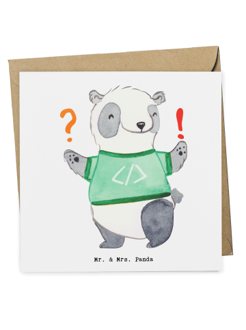 Mr. & Mrs. Panda Deluxe Karte Programmierer Herz ohne Spruch in Weiß