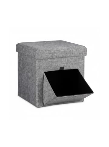 relaxdays Faltbarer Sitzhocker in Grau - 38 x 38 cm