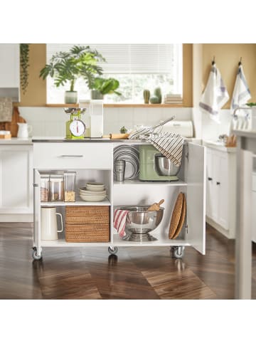 SoBuy Küchenwagen in Weiß - (B)120 x (H)90 x (T)56cm