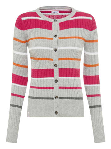 Kangaroos Strickjacke in grau-pink-orange