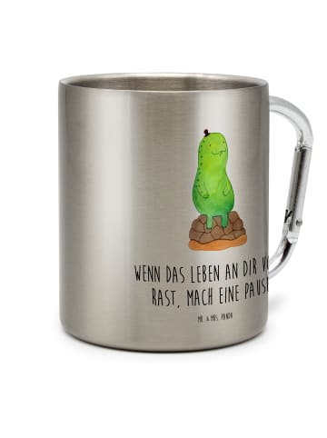 Mr. & Mrs. Panda Tasse Schildkröte Pause mit Spruch in Silber