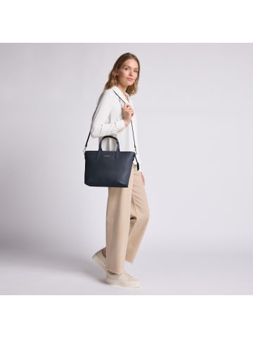 Lazarotti Bologna Leather Shopper Tasche Leder 31 cm in navy