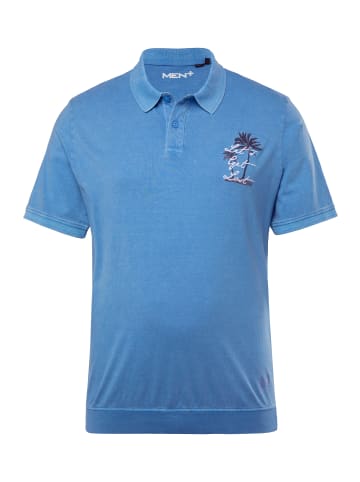 Men Plus Poloshirt in himmelblau