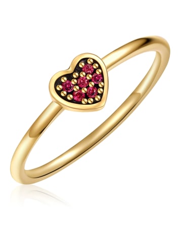 Glanzstücke München Ring Herz aus Sterling Silber mit Zirkonia in gelbgold