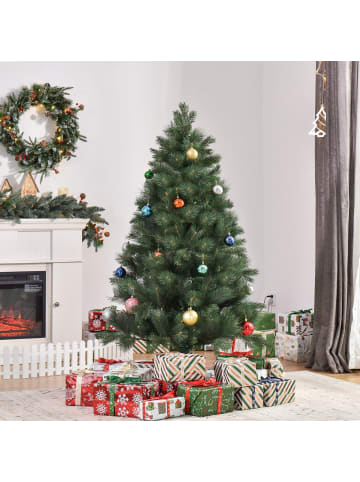 HOMCOM Weihnachtsbaum-Ø90 x 210H cm-Grün