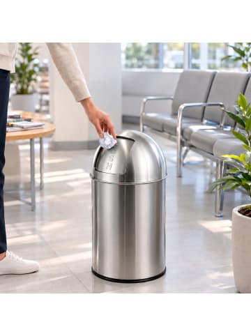 relaxdays Mülleimer in Silber - 35 l