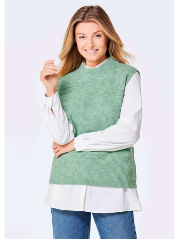 GOLDNER Edler Rippstrick Pullunder, Stehkragen in hellgrün