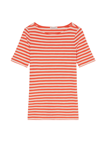 Marc O'Polo Gestreiftes T-Shirt slim in multi/ fruity orange