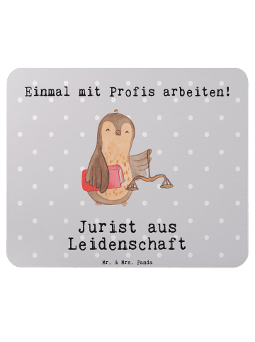 Mr. & Mrs. Panda Maus-Pad Jurist Leidenschaft mit Spruch in Grau Pastell