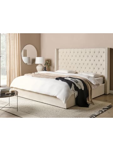 Beliani Doppelbett LUBBON in Weiß - (W) 210 x (H) 144 x (L) 217 cm