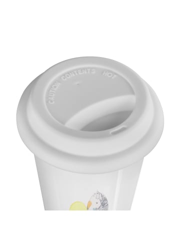 Mr. & Mrs. Panda ToGo Kaffeebecher Wellensittich Liebe mit Spruch in Weiß