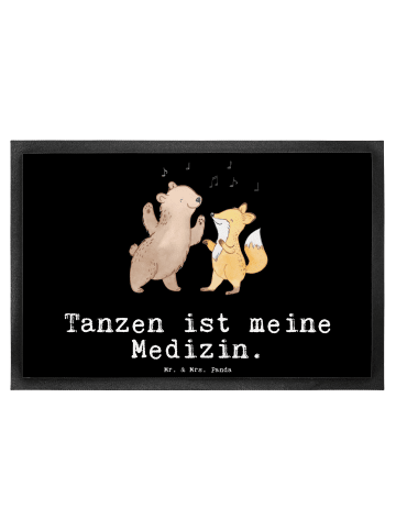 Mr. & Mrs. Panda Fußabtreter Hase Tanzen mit Spruch in Schwarz