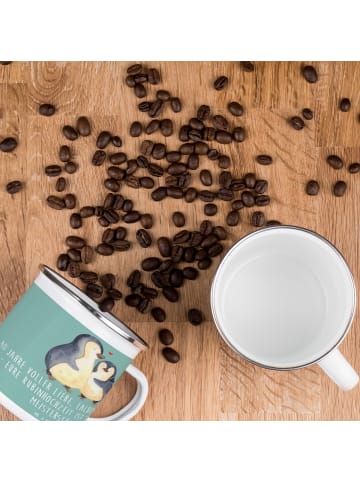 Mr. & Mrs. Panda Camping Emaille Tasse 40. Hochzeitstag Rubinhoc... in Meeresbrise