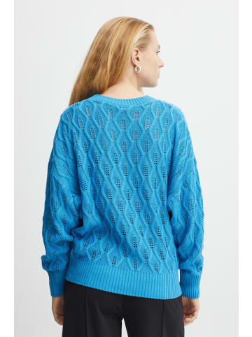 ICHI Strickpullover IHMARNAS LS2  - 20118080  Strickpullover mit Strukturmuster in Blau