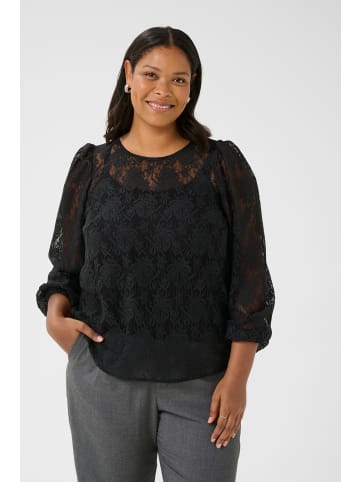 KAFFE curve Langarm - Hemd KCtrine Regular fit in Black Deep