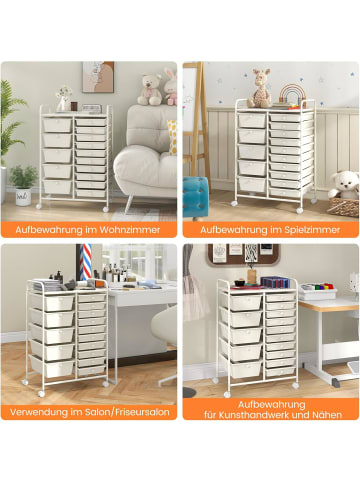 COSTWAY Rollcontainer in Weiß