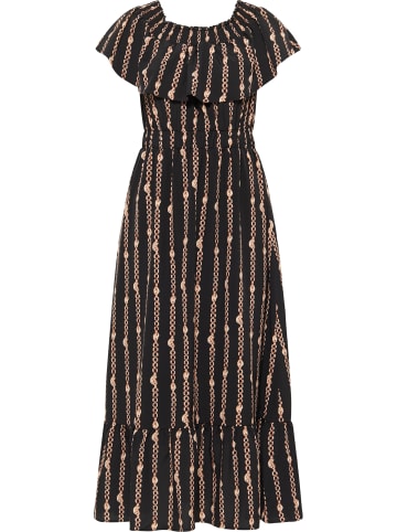 faina Maxikleid Mit Allover-Print in Schwarz