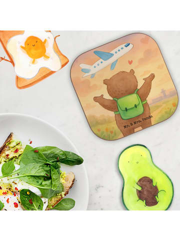 Mr. & Mrs. Panda Untersetzer für Gläser Bär Flugzeug Design ohne... in Weiß