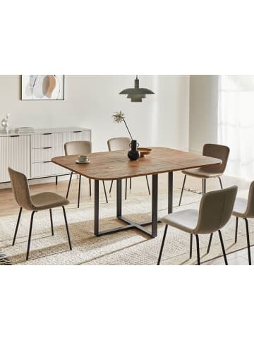 Beliani Esszimmertisch COOPER in Braun/Schwarz - (W) 120 x (H) 75 x (L) 120 cm