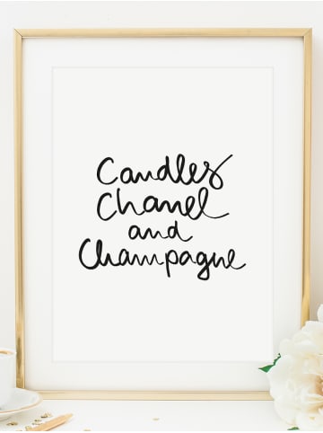 Tales by Jen Poster / Kunstdruck "Candles, Chanel and Champagne" I Ohne Rahmen