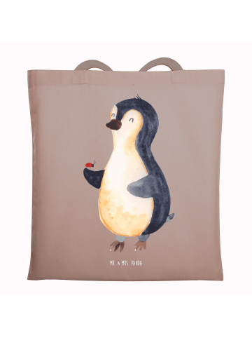 Mr. & Mrs. Panda Strandtasche Pinguin Marienkäfer ohne Spruch in Braun Pastell