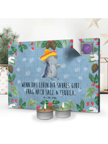 Mr. & Mrs. Panda Adventskalender Axolotl Tequila mit Spruch in Eisblau