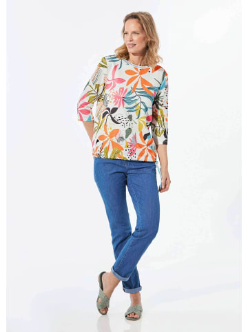 GOLDNER Kurzgröße: Sweatshirt mit U-Boot-Ausschnitt in bunt / gemustert