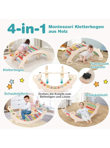 COSTWAY 4 in 1 Kletterbogen mit Sitz ab 1 Jahre in Bunt