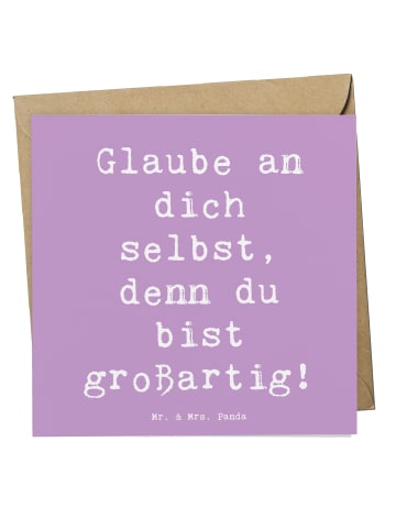 Mr. & Mrs. Panda Glückwunschkarte Spruch Selbstvertrauen stärken... in Lavendeltraum