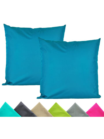 JACK 2er Set Outdoor Kissenhülle 40x40cm Uni in Petrol