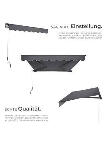 tectake Gelenkarmmarkise Ornella mit Wandhalterung