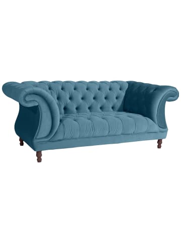 58 aufm Kessel CHESTERFIELD Sofa 2-Sitzer Kaylin Samtvelours petrol