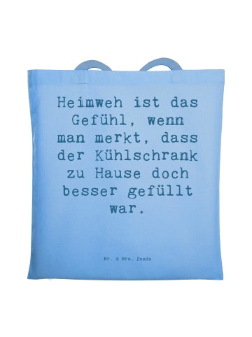 Mr. & Mrs. Panda Umhängetasche Spruch Heimweh Kühlschrank mit Sp... in Sky Blue