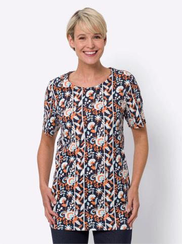 Sieh an! Longshirt in marine-orange-bedruckt