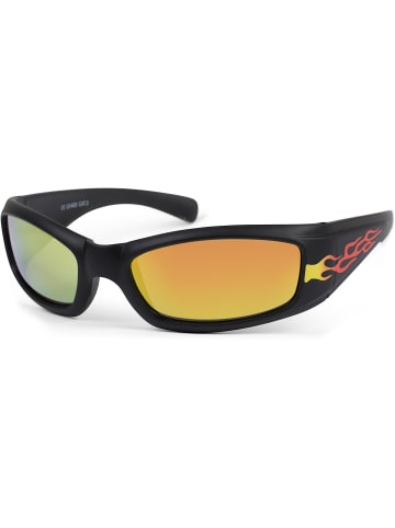 styleBREAKER Sport Sonnenbrille in Schwarz / Gelb verspiegelt