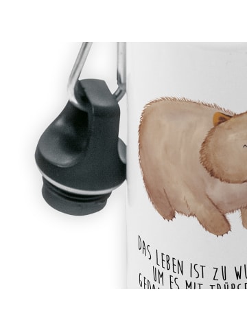 Mr. & Mrs. Panda Kindertrinkflasche Wombat mit Spruch in Weiß