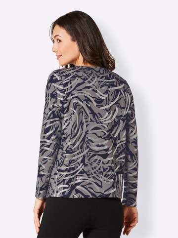 creation L Shirtjacke in grau-marine-bedruckt