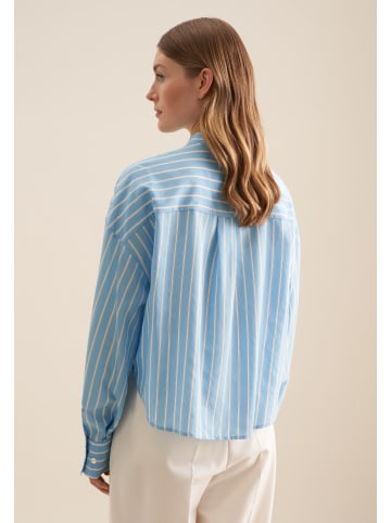 Seidensticker Stehkragenbluse Oversized in Mittelblau