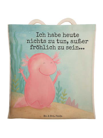 Mr. & Mrs. Panda Shopper Axolotl Hurra Design mit Spruch in Weiß
