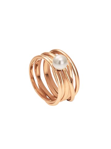 Steel_Art Ring Damen Serpens rose goldfarben in Weiß