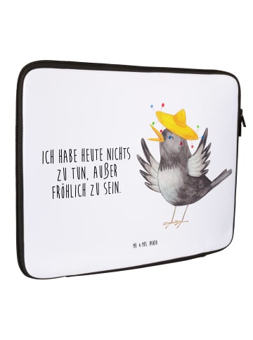 Mr. & Mrs. Panda Notebook Tasche Rabe Sombrero mit Spruch in Weiß