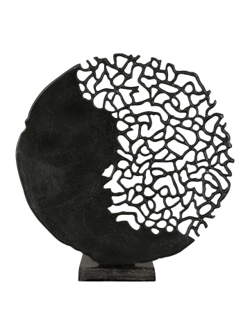 GILDE Skulptur Osaka schwarz - (H) 44 cm