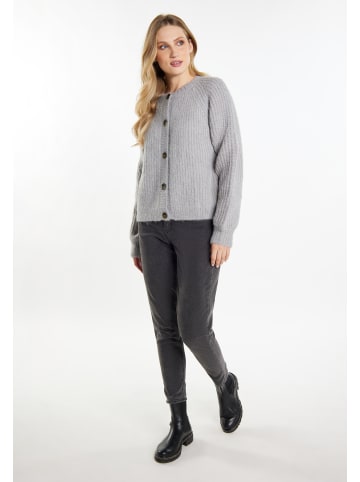 DreiMaster Damen Strickjacke in Grau Melange
