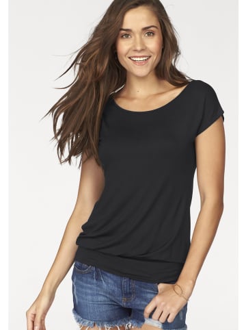 LASCANA Longshirt in schwarz