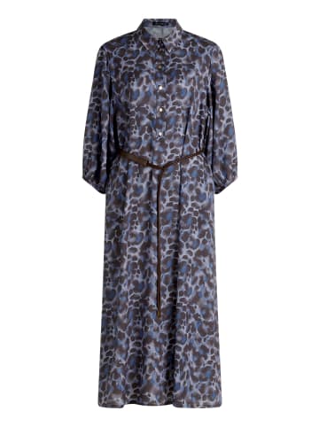 Betty Barclay Hemdblusenkleid mit Bindegürtel in Blau/Braun