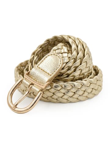 styleBREAKER Flechtgürtel in Gold Metallic