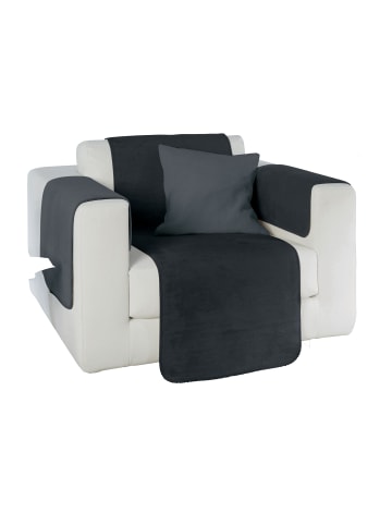 Erwin Müller Baumwollmischung Armlehnenschoner 2er-Pack Matera in schwarz/grau