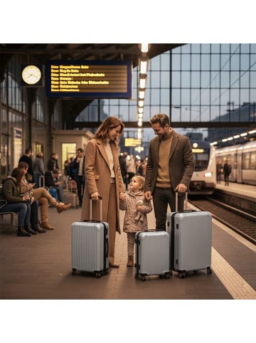 relaxdays 3-tlg. Kofferset in Silber